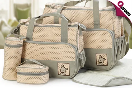 From QR89, Carry It All with a 5-Piece Diaper Bag Set - Choose from 5 Cute Colors! (Up to QR340 Value)